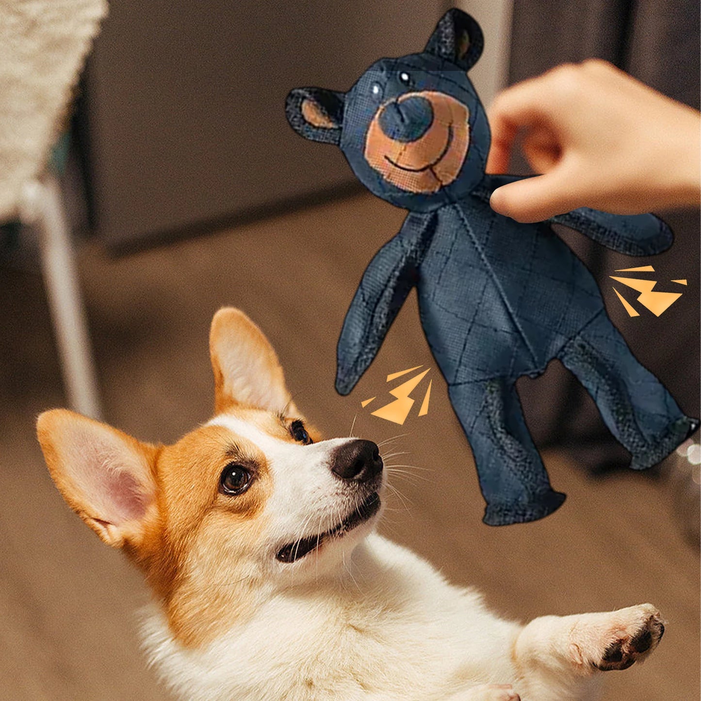 Squeaky Plush Bear Dog Toy-  Teddy Extreme Bear- Puppy Biting Toys- Chew Squeaky Dog Toys