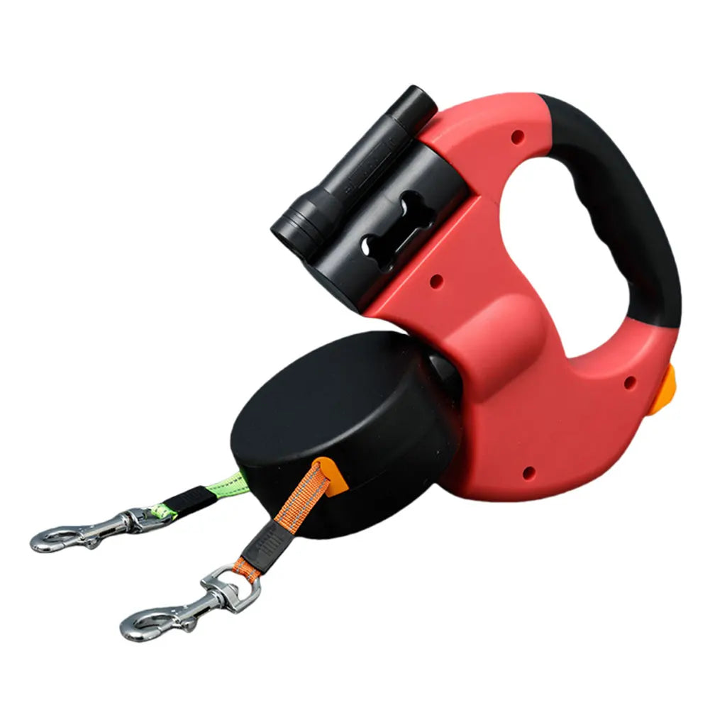Double Headed Dog Leash Traction Rope with LED Light Dog - Retractable Dog Leash for Small Medium Dogs