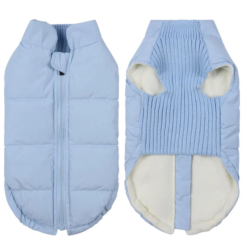 Winter Warm Dog Cotton Coats- Back Zipper- Windproof- Thickness Clothes for Small Medium Dogs Chihuahua French Bulldog Outfits