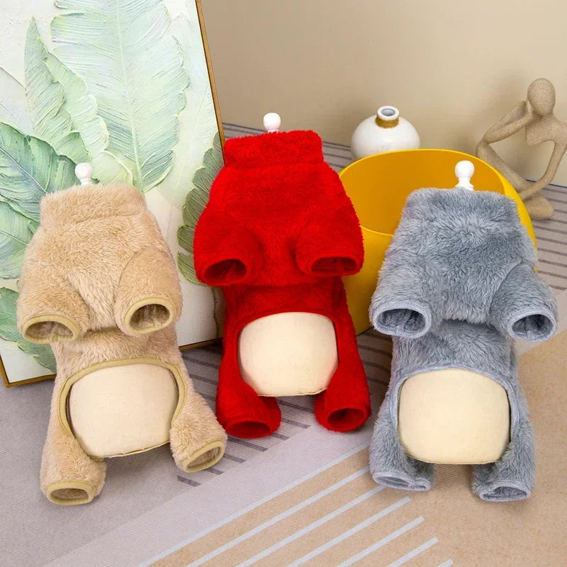 Winter Warm Soft Fleece Overalls - Zippered Coat -NEW Jumpsuit Pet Jacket- Small Onesies