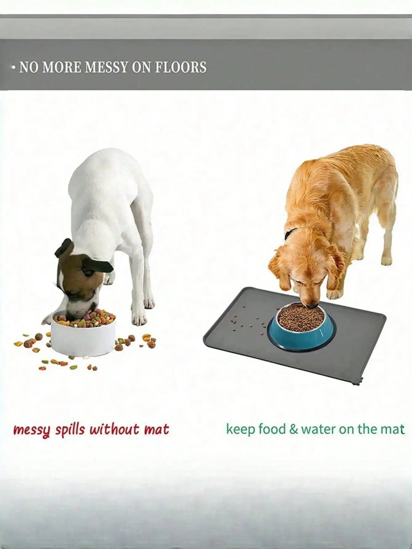 Waterproof Silicone Pet Feeding Mat - Non-Slip- Easy Clean- Durable -Pet Bowls/Feeding