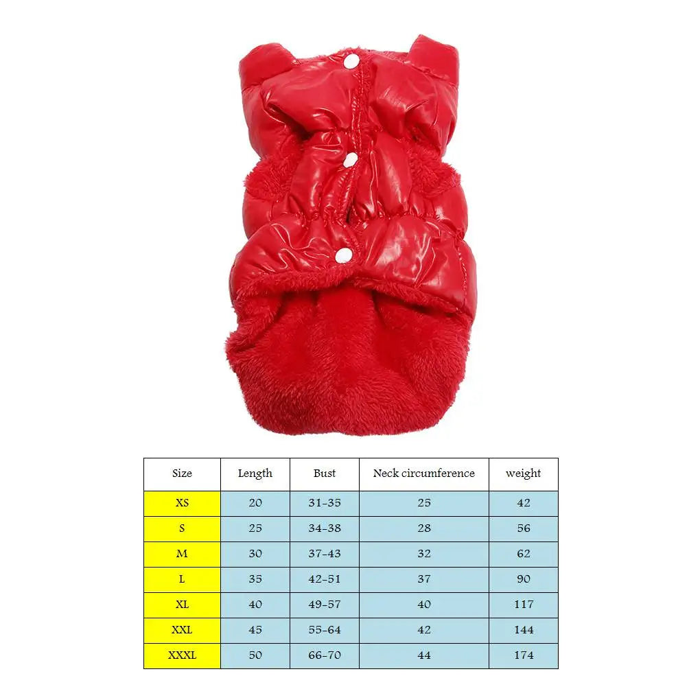 Dog Winter Warm Down Coats- Jackets Pet Dog Clothes- Winter Coat Vest- Size XS/ up